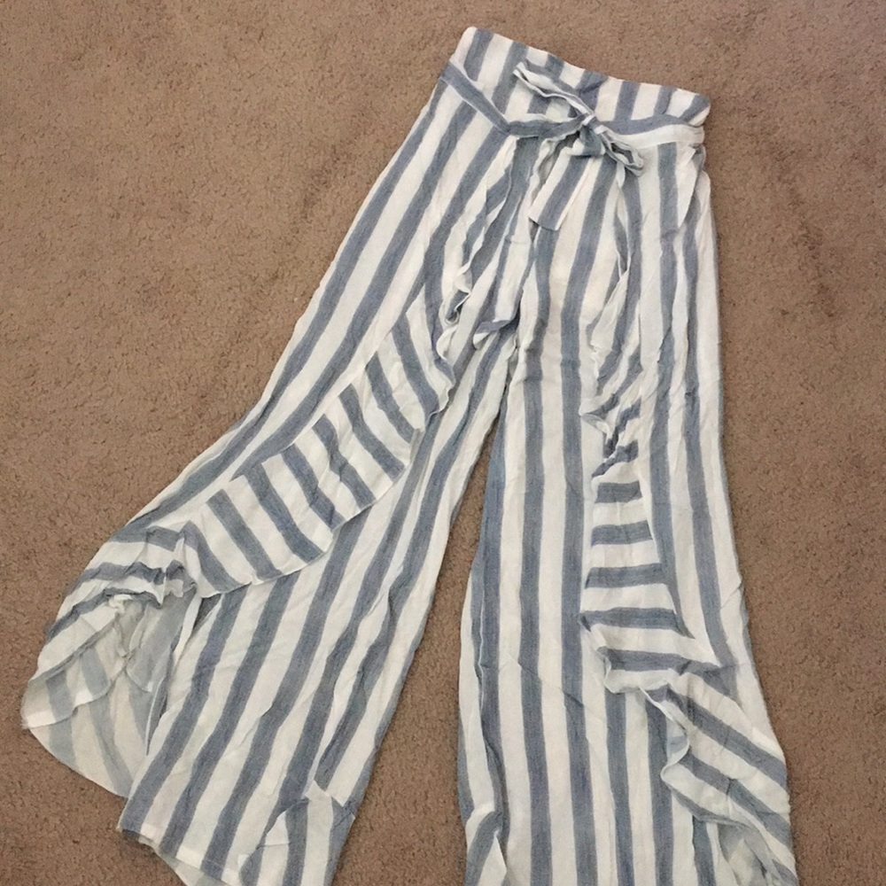 High wasted wrap and ruffle pants!